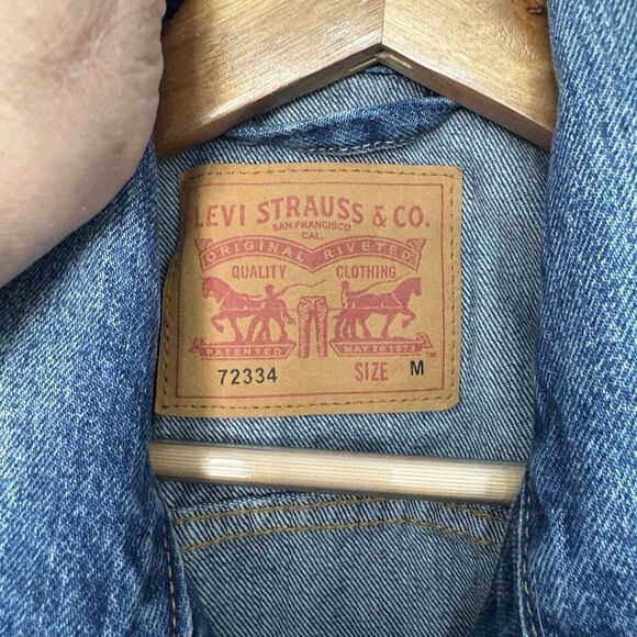 Levi Strauss & Co Mens Sz M Denim Trucker Jacket Blue 100% Cotton Snap 72334 - Picture 4 of 5